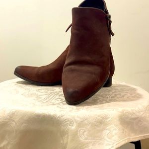Franco Sarto brushed leather brown booties 6.5